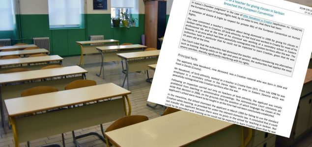Nastavnik dobio otkaz u školi jer je koristio srpsku riječ “tavanica”
