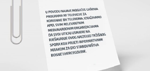 Intelektualci o najavi gašenja N1 BiH: Prijetnja medijskim mrakom