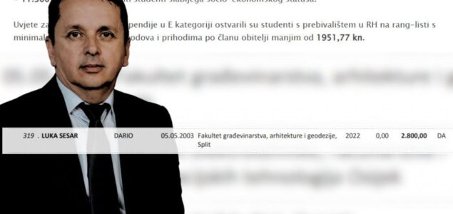 SIROTINJSKE STIPENDIJE ZLATNOJ MLADEŽI Sin ministra iz Posušja primao novac kao socijalni slučaj u Hrvatskoj
